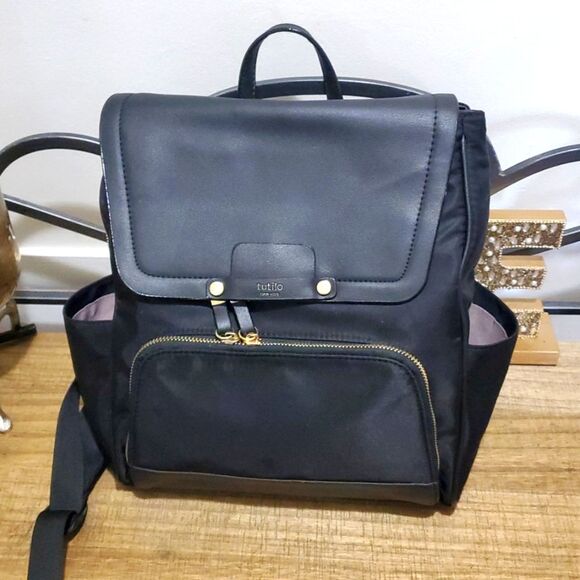 Tutilo New York The Lexy Collection Black Nylon Laptop Tablet Backpack - Picture 12 of 12